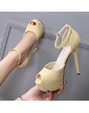 Pumps Women Shoes Ankle Strap Peep Toe Designer High Heels Shoes Woman Platform Heels Party Wedding Shoes Bride Heels 10cm 14cm