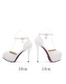 Pumps Women Shoes Ankle Strap Peep Toe Designer High Heels Shoes Woman Platform Heels Party Wedding Shoes Bride Heels 10cm 14cm