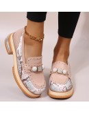 Casual Shoes Big Size 43 Shoelaces Leisure Patchwork Woman Shoes Flats Platform Leather PU Loafers  Zapatillas Mujer