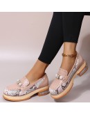 Casual Shoes Big Size 43 Shoelaces Leisure Patchwork Woman Shoes Flats Platform Leather PU Loafers  Zapatillas Mujer