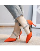 Shiny Glitter Ankle Strap Pumps Women Pointed Toe High Heels Party Shoes Woman Spring Pu Leather Thin Heeled Sapatos Mujer