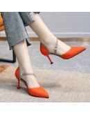 Shiny Glitter Ankle Strap Pumps Women Pointed Toe High Heels Party Shoes Woman Spring Pu Leather Thin Heeled Sapatos Mujer