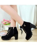 Women High Heeled Ankle Boots Ladies Autumn Winter Womens Shoes High Heels 8.5cm Female Boot Botas De Mujer Plus Size 41 42