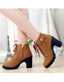 Women High Heeled Ankle Boots Ladies Autumn Winter Womens Shoes High Heels 8.5cm Female Boot Botas De Mujer Plus Size 41 42