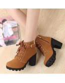 Women High Heeled Ankle Boots Ladies Autumn Winter Womens Shoes High Heels 8.5cm Female Boot Botas De Mujer Plus Size 41 42