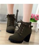 Women High Heeled Ankle Boots Ladies Autumn Winter Womens Shoes High Heels 8.5cm Female Boot Botas De Mujer Plus Size 41 42