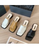 2023 Slippers Women's High Heels Summer Square Pointed Open Toe Slippers Flip-flops Dress Sandals Party Women Shoes Sandals