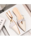 Summer Flat Lady Sandals Slippers Soild Color Slip on Pointed Toe Women Mules Outdoor Slipper Shoes Woman Slides Spring Low-heel