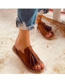 Flats Sandals Womans Espadrilles   Slides Holiday Tassel Handmade Female Slippers Designer Summer Shoes  Leisure