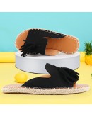 Flats Sandals Womans Espadrilles   Slides Holiday Tassel Handmade Female Slippers Designer Summer Shoes  Leisure