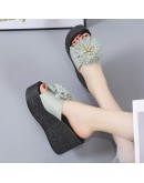  Trend Women Sandals Platform Summer Bow Slipper Indoor Outdoor Beach Shoes Female Shoes for Woman's Wedges Outside Slippers