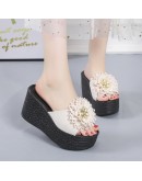  Trend Women Sandals Platform Summer Bow Slipper Indoor Outdoor Beach Shoes Female Shoes for Woman's Wedges Outside Slippers