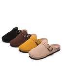 Woman Slippers Summer PU Leather Shoes Vintage Soft Bottom Slip on Sandals Beach Slippers Women Casual Shoes Size 35-43