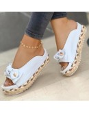 Summer Women's Sandals Color Bow-Knot Casual Woman Slippers Platform Female Slides Slip-On Outdoor Female Footwear 