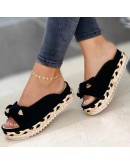 Summer Women's Sandals Color Bow-Knot Casual Woman Slippers Platform Female Slides Slip-On Outdoor Female Footwear 