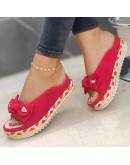 Summer Women's Sandals Color Bow-Knot Casual Woman Slippers Platform Female Slides Slip-On Outdoor Female Footwear 