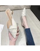 Women's Shoes Slippers Summer   Outdoor Pointed Flip Flop Spring Summer Classic Slip on Elegant Low Heels Lady PU