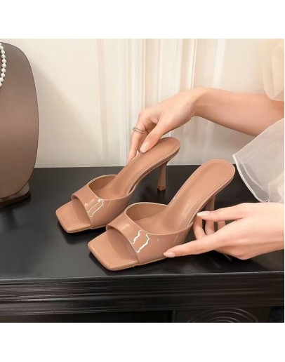 Large Size Sandals for Women 2023 Summer Square Toe Thin Heel Open Toe Sandals for Women with High Heels Platform Sandals