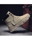 Men Boots Leather Waterproof Lace Up Military Boots Men Winter Ankle Lightweight Shoes for Men Winter Casual Non Slip erf4