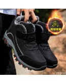 Waterproof Winter Men Boots Suede Warm Snow Women Boots Men Work Casual Shoes High Top High-top Non-slip Ankle Boots