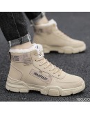 Ankle boots men snow boots winter warm Lace-up men shoes   flock plush winter boots men shoe plus size