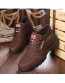 Genuine Leather Men Shoes Platform Fur Sneakers Casual Business Shoe  Winter Outdoor Walking Hiking Boots Men Zapatos Hombre