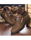 Genuine Leather Men Shoes Platform Fur Sneakers Casual Business Shoe  Winter Outdoor Walking Hiking Boots Men Zapatos Hombre