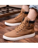 Men's Sneakers  Autumn And Winter Matte Leather High Top Men's Shoes Large Size Size 47 Retro Casual Men's Boots