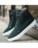 Men's Sneakers  Autumn And Winter Matte Leather High Top Men's Shoes Large Size Size 47 Retro Casual Men's Boots