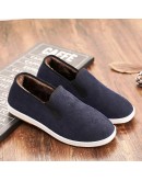 Cloth boots Men Soft Sole Chinese Embroidery Men Shoes Chinese Style boots Round Mouth Cloth Shoes 2023