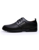 Genuine Leather Men casual shoes Summer  Breathable Soft Driving Men's Handmade chaussure homme Net Surface Loafers