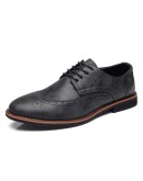  Leather Brogue Mens Flats Shoes Casual British Style Men oxfords  Men Shoes  Dress Shoes For Men 442