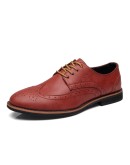  Leather Brogue Mens Flats Shoes Casual British Style Men oxfords  Men Shoes  Dress Shoes For Men 442