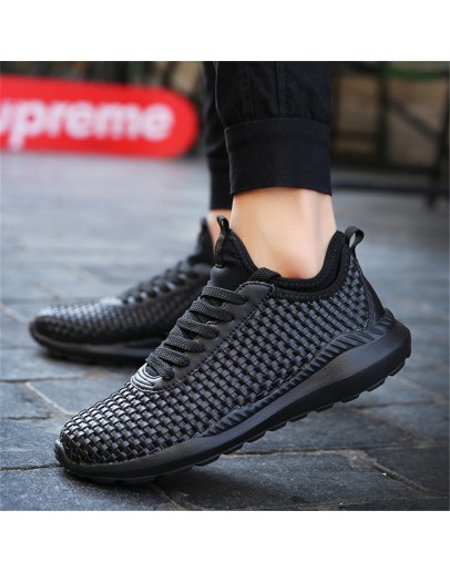 Breathable Men Casual Shoes Woven Shoes Soft comfortable Sneakers  Thick bottom Men Adulte Chaussures pour hommes