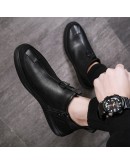 Autumn Early Winter Shoes Men Genuine Leather Chelsea Boots  Male Shoes Cow Leather Man Ankle Boots Black  new