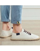 Style Hemp Insole Fisherman Breathable Shoes Cool Summer Canvas Shoes Men Sneakers  Casual Flat Loafers Espadrille yuj89