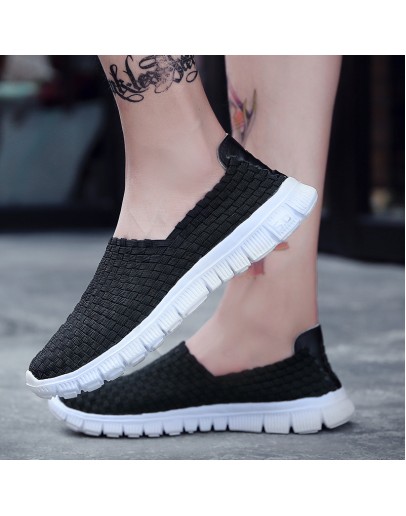 Mens Loafers Summer  Breathable Hand Knitted Canvas Espadrilles Men Flat Shoes Driving Footwear Male hjm78