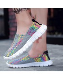 Mens Loafers Summer  Breathable Hand Knitted Canvas Espadrilles Men Flat Shoes Driving Footwear Male hjm78