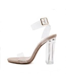 Clear Heels Sandals Women PVC Transparent Heels Summer Shoes Woman Party Suede Ankle Strappy Sandalias Mujer  Female Sandals