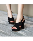 2023 ladies  shallow mouth fish mouth square high heels comfortable ladies party shoes simple ladies shoes 34-43