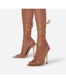 Miaoguan 2023  Women Summer Sandals Sexy Pointed Toe Ankle Cross Lace-Up Stiletto High Heels Ladies Party Shoes Size 41