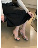 2023 Summer Narrow Band Women Sandal  Crystal Ladies Elegant Gladiator Shoes Thin High Heel Dress Party Pumps