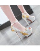 Sexy Bling Summer High Heels Women Platform Thin High Heels Sandals Peep Toe Party Dress Pumps Shoes Female 2023  32-43