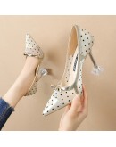 miaoguan Clear Heels For Women Sweet elegant Dress Shoes Womens Fetish High Heels Sexy  Summer Shoes Woman Heels 