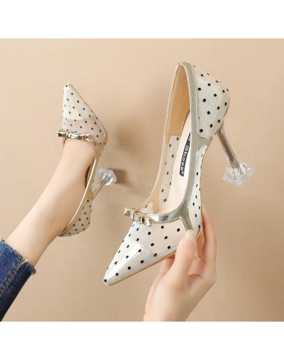 miaoguan Clear Heels For Women Sweet elegant Dress Shoes Womens Fetish High Heels Sexy  Summer Shoes Woman Heels 