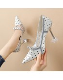 miaoguan Clear Heels For Women Sweet elegant Dress Shoes Womens Fetish High Heels Sexy  Summer Shoes Woman Heels 