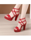 Arrival Platform Sandals Women's Wedding Shoes 2023 Summer High Heels Gladiator Sandals Patent Leather Sandals