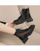 Women's Boots Sandals  Summer  Women's Ankle Boots Women Shoes Spring and Summer Lace Round Toe Martin Boots