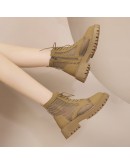 Women's Boots Sandals  Summer  Women's Ankle Boots Women Shoes Spring and Summer Lace Round Toe Martin Boots