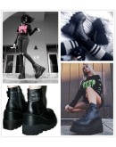  Design  Big Sizes 43 Platform High Heels Cosplay able Autumn Winter Wedges Shoes Ankle Boots Women Booties  PU